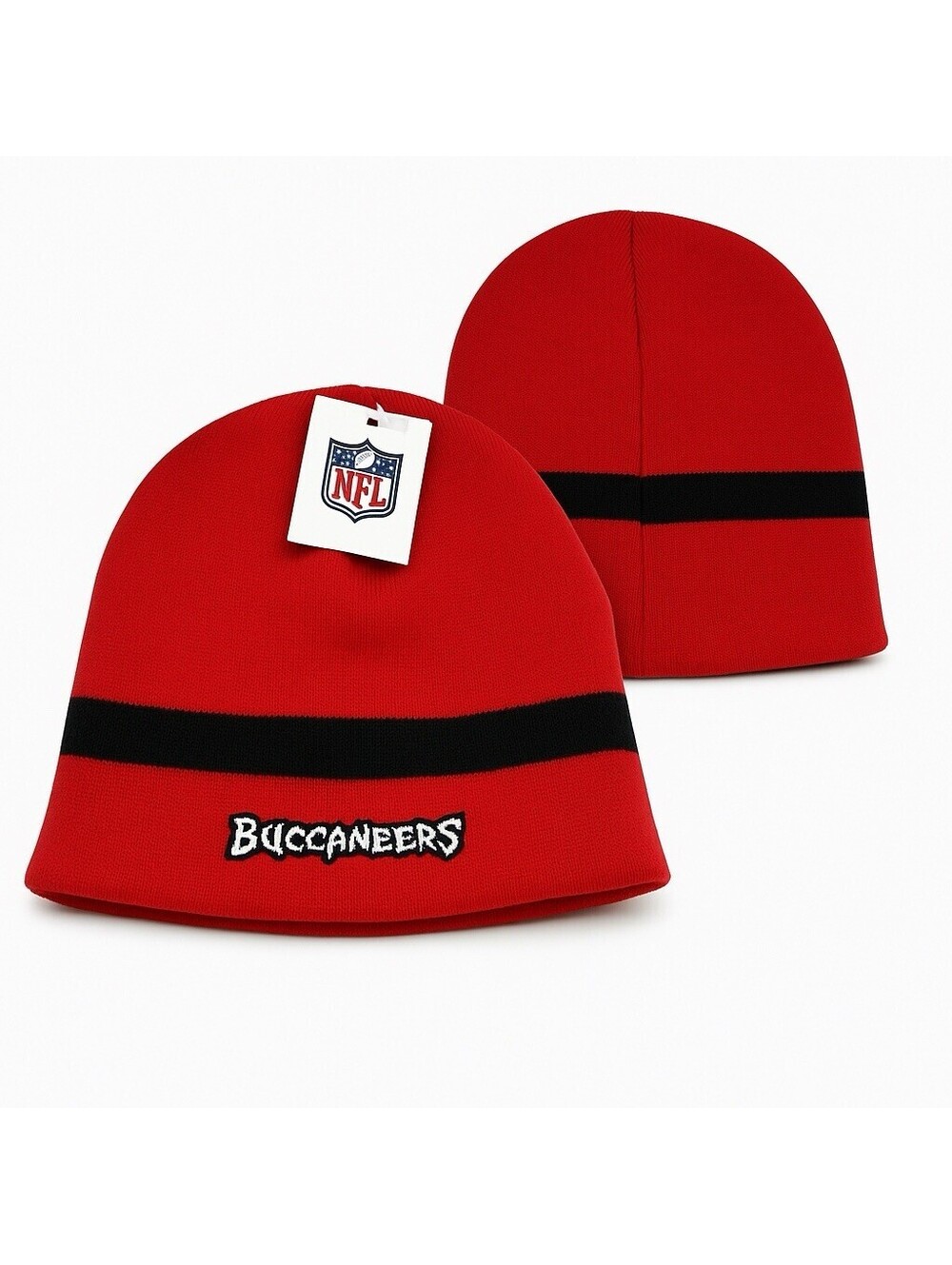 Tampa Bay Buccaneers Red Black Stripe OSFA Beanie Hat Vintage NFL